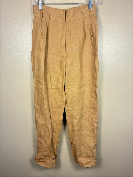 Linen Handmade Studio Pants - Linen Handmade Studio Lithuania Pleated High Waisted Pants